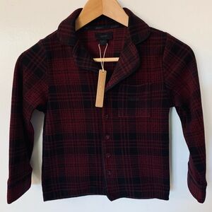 Skims Red Fleece Plaid Pajama Top Unisex 6